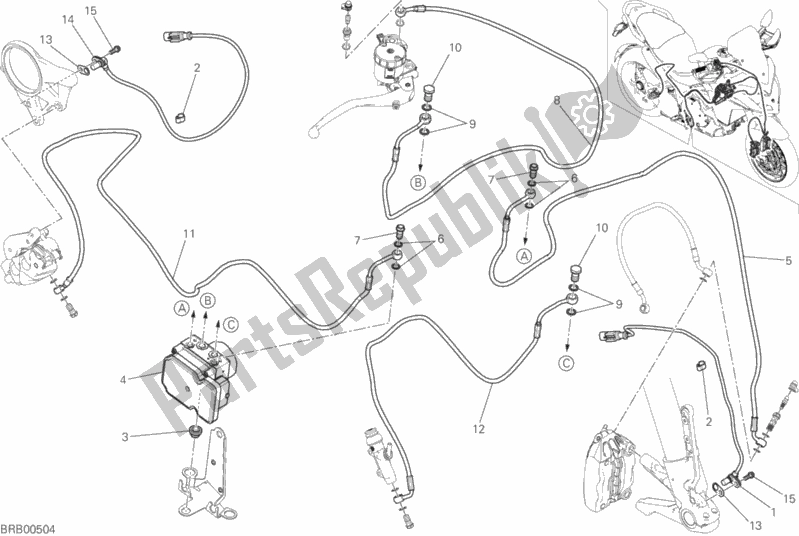 Toutes les pièces pour le Système De Freinage Abs du Ducati Multistrada 1200 ABS Brasil 2018